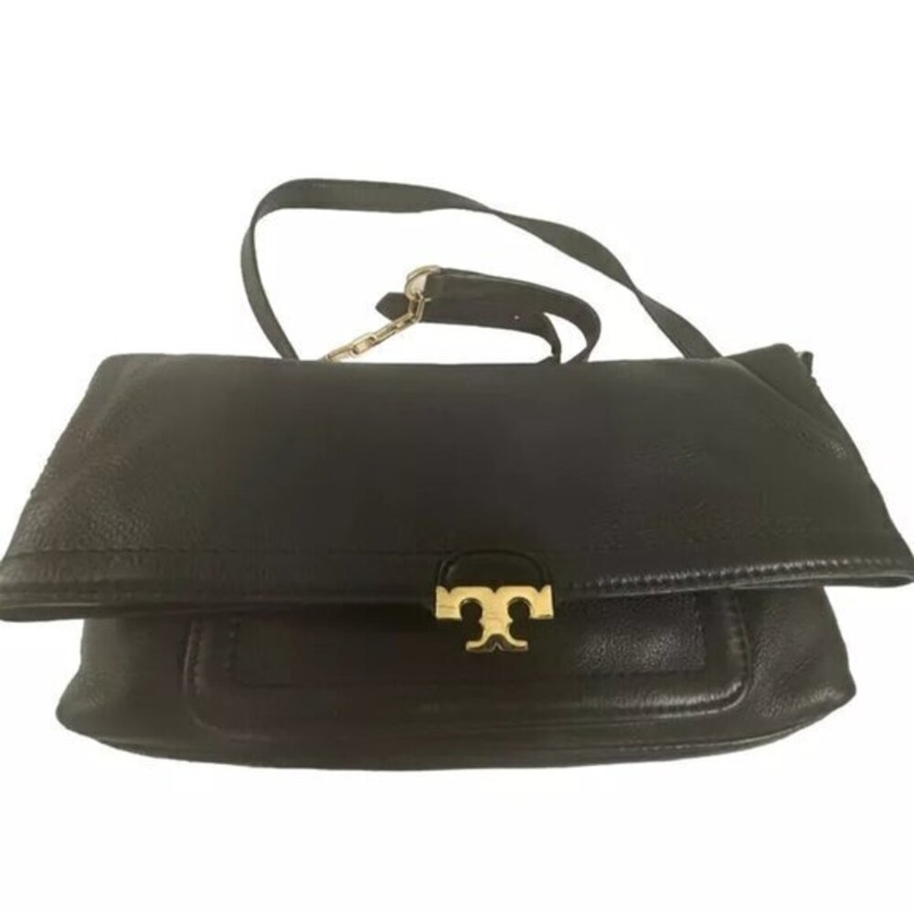 Tory Burch Crossbody Handbag Leather Purse Black Shoulderbag clutch